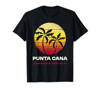 Punta Cana République Dominicaine Rétro Coucher de Soleil T-Shirt