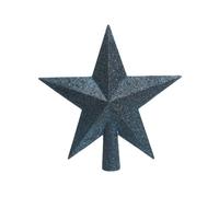 Puntale A Stella Glitterato 19 Cm Blu Notte Addobbi Natalizi Multicolore