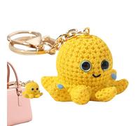 Puntenza Porte-clés de poulpe - Pendentif porte-gobelet pour animaux de mer en résine | Porte de créatures Mini 3D avec design élégant, accessoire de sac à dos pour filles pour garçons, jaune,