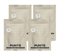 PUNTO - Café de Spécialité Arabica en Grains - 250 g - Torréfaction Naturelle du Pérou - Arôme Miel, Agrumes et Fleurs - Goût Fruité et Corps Moyen - Intensité 5/10 (Paquet de 4)