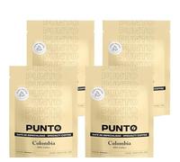 PUNTO - Café en grains de Colombie - Paquet de 4 x 250 g - Café de spécialité - Torréfaction moyenne - 100% Arabica - Notes fruitées, de sucre de canne et de cacao - Acidité équilibrée - Corps moyen