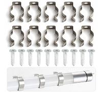 PUNTO ES LIGHTING Clips circulaires de support T5 pour tube LED, lot de 10 unités avec vis, pinces métalliques de fixation pour lumière linéaire au mur ou au plafond