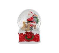 PuntoCasaStore 1 ampoule en verre personnage de Noël résine décoration de Noël 2025 maison décoration thème fêtes cadeau tradition (Père Noël 10 x 13,5 cm avec boîte à musique musicale)