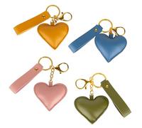 PuntoCasaStore 1 pièce collection raffinée porte-clés en simili cuir bonbonnière 2026 idée cadeau décoration élégante complément (avec cœur H 6,5 cm 4ass. multicolore)