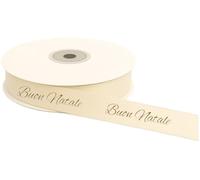 PuntoCasaStore 1 ruban de Noël Joyeux Noël crème 15 mm x 25 m Collection rubans de Noël décoratifs 2026