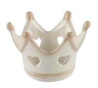 PuntoCasaStore 6 pièces icône porcelaine couronne bonbonnière naissance baptême fille cadeau sacré décoration symbole bénédiction blanc élégant 7 x 5 cm idée souvenir religieux événement