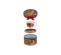 PuntoCasaStore Ensemble de Noël en porcelaine avec trousse idée cadeau Noël 2025 élégant décoration maison bureau accessoire cuisine objet de collection tendances de Noël (tasse de Noël 16,5 x 9 cm)