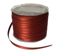 PuntoCasaStore Furlanis - Ruban Satin Double Face, Tissu Italien - Couleur Rouille, 6 mm x 100 m