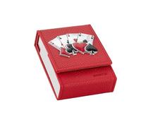 PuntoCasaStore Porte-bouquet de cartes élégant différentes couleurs Bonbonnière Bagutta 2026 idée cadeau anniversaire 18 ans événements fête (rouge, simple avec motif poker d'axes 7,5 x 10 x 3,5 cm)