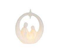 PuntoCasaStore Sainte Famille Nativité Nativité en porcelaine Noël 2025 Décoration religieuse maison Bureau Symbole Foi Tradition Idée Cadeau Figurines (Sainte Famille 16 x 5,5 x H 19,5 cm)