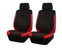 Punxdda Housses Siège Auto Housses De Siège Auto Universelles, Ensemble Intérieur avec Broderie Hexagonale en Polyester Composite, Motif Course Housse Siège Voiture Universelles(4pcs Red)