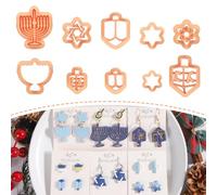 Puocaon Hanoukka Emporte-pièces en argile polymère - Emporte-pièces en argile polymère pour bijoux en argile polymère, emporte-pièces en argile Menorah pour boucles d'oreilles, emporte-pièces en