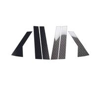 Puoersh Garnitures de Pilier Fenêtre de Voiture pour Chery Omoda 5 2022-2024, Lot de 6 Autocollants décoratifs Aspect Carbone/Noir Brillant pour Montants de Porte et fenêtres
