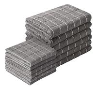 Puomue Lot de 12 torchons de Cuisine en Microfibre pour Laver la Vaisselle et la pâtisserie - 45,7 x 66 cm et 30,5 x 30,5 cm - Gris