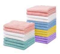 Puomue Lot de 24 débarbouillettes pour bébé (17,8 x 22,9 cm) (multicolore, 17,8 x 22,