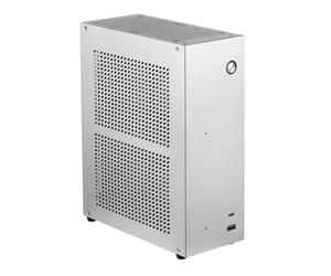 Puooifrty Châssis de Bureau ITX Boîtier D'Ordinateur Mini NAS Boîtier D'Ordinateur Double Disque Dur de 3,5 Pouces USB3.0 TYPEC Interface Accessoires Argent