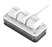 Puooifrty Mini Clavier de Programmation Macro à 3 Touches pour Photoshop Gaming Clavier de Programmation Hotswap Copier Coller Macropad Durable Installation Facile Blanc Type A