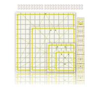 Puooifrty Règles de matelassage, règles acryliques transparentes, modèles carrés de matelassage, règle de coupe en tissu pour projets d'artisanat, matelassage et couture