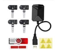 Puooifrty Système d'alarme TPMS avec 4 capteurs - Système d'alarme USB Android Auto TPMS - Transmission sans - Surveillance des pneus (interne) - Facile à utiliser