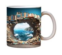 Puooifrty Tasse à Étagère de Livre 3D 11 Oz - UNE Tasse à Étagère de Bibliothèque, Tasse à Café pour Les Amateurs de Livres, Design Espace Créatif 9, , Facile à Utiliser, Env. 8,2 cm