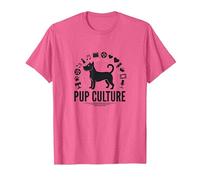 Pup Culture : Collection d'icônes de Divertissement pour Les Amoureux des Chiens T-Shirt, Homme, Rose chiné, L