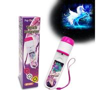 Pup Go Lampe Torche et Projecteur Licorne pour Enfant 3 Ans, Cadeau de Noël pour Filles, 3 Disques 24 Images, Jouet Lampe de Poche Projecteur Histoire, Jouet Dinosaure Scientifique Éducatif
