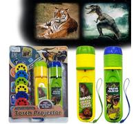 Pup Go Pack de 2 Torches et Projecteurs Dinosaures & Animaux, Les Enfants de 3 Ans et Plus, 6 Disques 24 Diapositives sur Dinosaur & 24 Faune, Jouet à Histoire Parent-Enfant pour Garçons et Filles