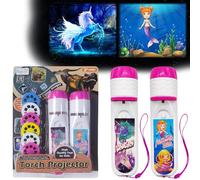 Pup Go Pack de 2 Torches et Projecteurs Sirènes & Licornes Magiques, Sirènes & Licornes Magiques, Jouets Féeriques pour Filles, Lampe Torche Rose, Cadeau Scientifiques Éducatif Contes pour Enfants 3+