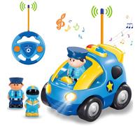 Pup Go Radiocommandee pour Enfant 2 3 Ans, Cadeau Noel pour Garcon, avec Musique Et Lumières, Telecommandé 2 Ans avec 2 Poupées，La Première Voiture Télécommandée d'un Jeunes