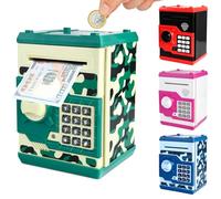 Pup Go Tirelire Digitale ATM pour Enfants de 3 à 12 Ans, Coffre-Fort Électronique avec Mot de Passe, Papier à Défilement Automatique, Grande Capacité, Idée Jouet Cadeau Éducatif pour Garçons (Vert)