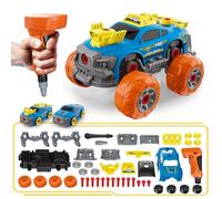 Pup Go Voiture 3-en-1 Démontable pour Garçons avec Perceuse Électrique, 46 Pièces Camion de Construction, Construisez Votre Voiture avec Outils, Idéal Cadeau STEM pour Enfants de 3 à 8 Ans (Bleu)