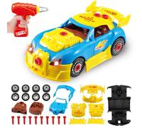 Pup Go Voiture à Construire pour Enfants 3+ Ans, Cadeau de Noë, EU de Construction 30 Pièces avec Perceuse Électrique, Voiture Démontable avec Lumières LED et Sons (Inclut 4 Vis de Rechange)