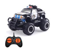 Pup Go Voiture de Police Télécommandée pour Enfants, Solide, Rapide et Sensible pour Garçons de 3 4 5 6 Ans, Jouet pour Tout-Petit, Petite Voiture de Course, Meilleur Cadeau pour Anniversaire(Noir)