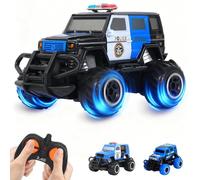 Pup Go Voiture Police Télécommandée pour Enfants, Solide, Rapide et Sensible pour Garçons de 3 4 5 6 Ans, Jouet Turque RC Tout-Petit, Petite Voiture de Course, Meilleur Cadeau pour Anniversaire(Noir)