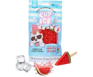Pup Ice Sucette Glacée Pastèque pour Chien et Chiot - Friandise à Congeler - Snack Rafraîchissant à Mâcher - Ne Fond Pas et Ne Coule Pas - Idéal Été et Fortes Chaleurs- sans Sucres Ajoutés - 90 g