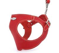 PUPAKIOTTI Basic Harnais pour Chien de Taille Petite et Moyenne | Harnais pour Chien Ergonomique et réglable en Cuir véritable fabriqué à la Main en Italie (XS-S, Rouge)