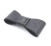 PUPAKIOTTI Basic Papillon pour Chien | Noeud pour Chien en Cuir véritable | Noeud Papillon Universel Applicable sur Tous Les Colliers, Harnais et laisses (Noir)
