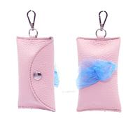 PUPAKIOTTI Basic Pocket Distributeur | Porte-sacs pour chien en cuir véritable | Distributeur de sacs pour selles | Porte-bagages respectueux de l'environnement (rose bébé)