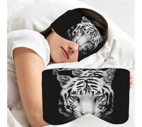 Pupille bleue Tigre blanc, Masque de sommeil pour la maison, les voyages et le travail posté, couvrant entièrement les yeux et bloquant la lumière