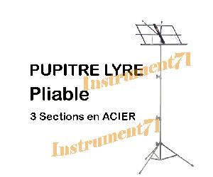 Pupitre 3 Parties Pliable Hauteur réglable de 50 à 112 cm couleur NOIRE