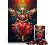 Pupitre Adulte Santisima Muerte en Robe Rouge 1000 pièces Casse-tête Relaxant Motif à Assembler Cadeau de Noël (50x75cm)