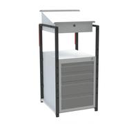 Pupitre avec caisson écritoire 4 tiroirs à patins 150 kg - 820008489