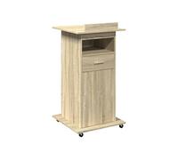 Pupitre avec roues et tiroir Chêne sonoma Bois d'ingénierie Réf. 848026