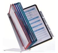 DURABLE Pupitre en tôle d'acier gris clair RAL 7035 – 10 tableaux de présentation – 1 pièce