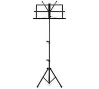 Pupitre Classic Cantabile “Easy” avec sac, nouvelle mécanique pour ouverture facile, hauteur réglable 45-118 cm, 1,2 kg, pinces à partitions, adapté aux enfants, noir.