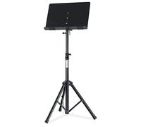 Pupitre Classic Cantabile OST-350 2-en-1 - utilisable comme pupitre et pupitre de table ou porte-livre - pupitre d'orchestre avec tablette fermée en acier - lutrin en métal - noir