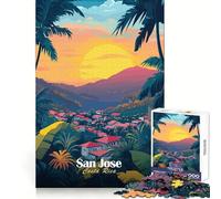 Pupitre de 1000 pièces représentant Le Coucher de Soleil à San José Costa Rica pour Adultes et Adolescents À Construire Lentement à apprécier Découpe précise Pièce de Collection Artistique (50x75cm)