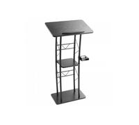 Pupitre de Conférence 118 cm Podium en Métal Lutrin pour Présentation avec Large Surface de Lecture Compartiment de Rangement