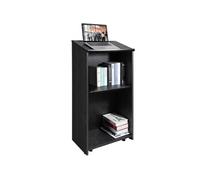 Pupitre De Conférence 60x36x120cm Podium De Présentation En Bois MDF De Stockage