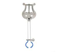 Pupitre de défilé trompette (Lyre) pour instruments en laiton - Clip de partition en métal, compact 14,7 x 2,3 x 4,6 cm, finition or ou argent, utilisation concert et défilé (argent)